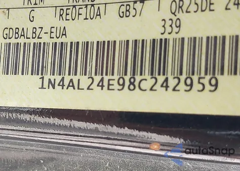 2008 Nissan Altima 2.5 S z USA, uszkodzony, nr VIN 1N4AL24E98C242959